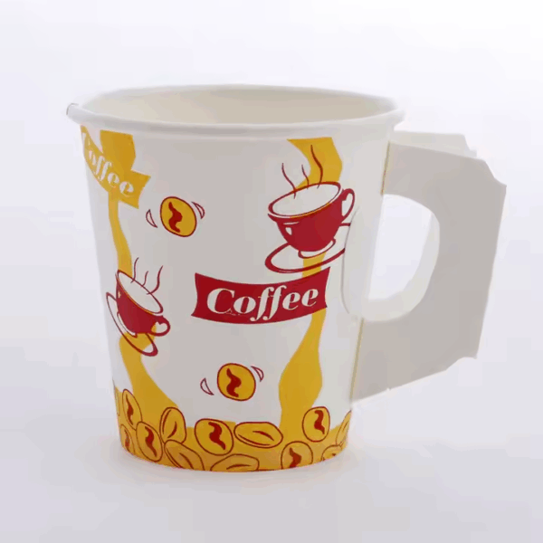 9oz 8oz 7oz China Popular Custom Design Coffee Juice Tea Milk Paper Cup with handle Cheap Factory Price