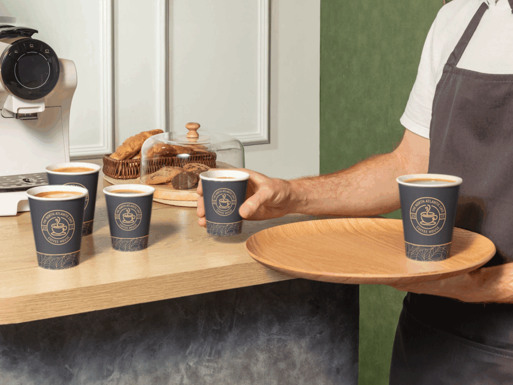 Compostable 7oz PE/PLA coated disposable single wall hot paper tea espresso coffee cup - Image 5