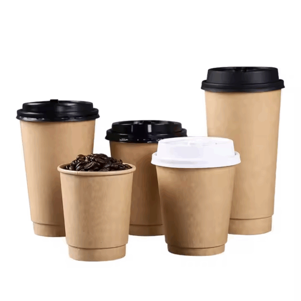 7oz Disposable PE PLA Coated BiodegradableTakeaway Espresso Double Wall Coffee Paper Cup with Lids