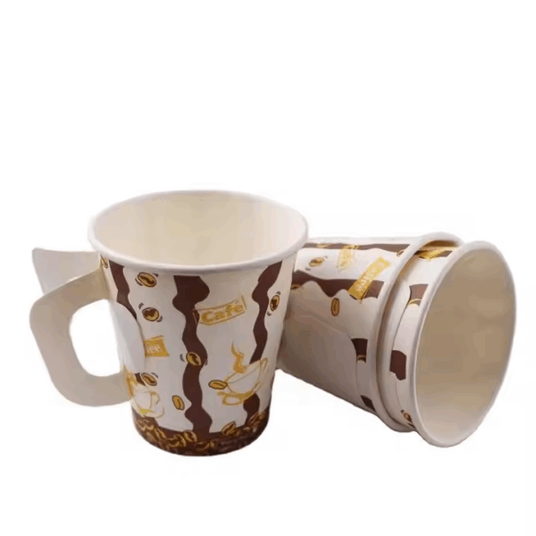 7oz Single-Wall Disposable Paper Cup Customized Coffee Juice Tea Cup with handle