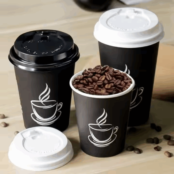 8oz black disposable paper cup cheap price with lid FSC certified factory Supplier