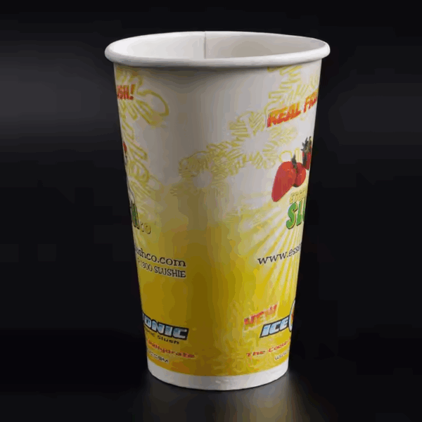 Disposable Single Wall Cold Drink Paper Cups with lids and straws