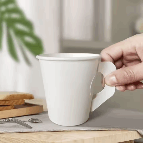 Eco-Friendly Single-Wall Disposable White Handle Paper Cup Customized Coffee Juice Tea Cup Big Sale