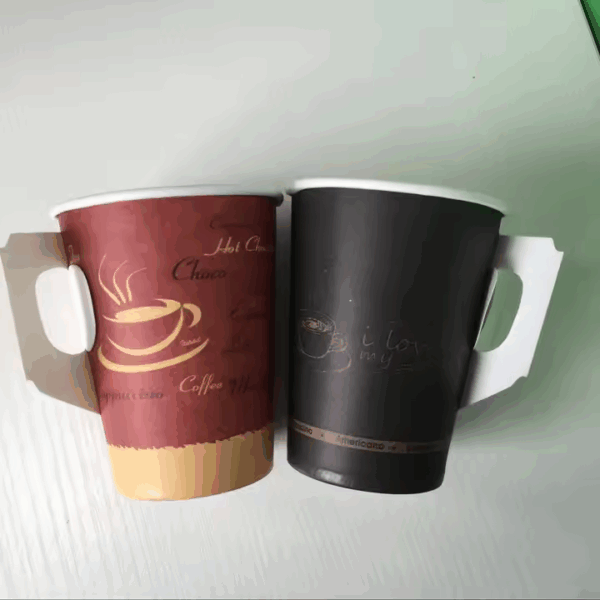 China Cheap 4oz, 7oz, 8oz, 9oz Single Wall Paper Hand Cups With Handle
