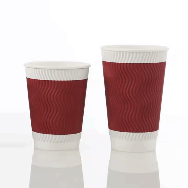 20oz Corrugated Ripple Wall Paper Cups with Custom Printing