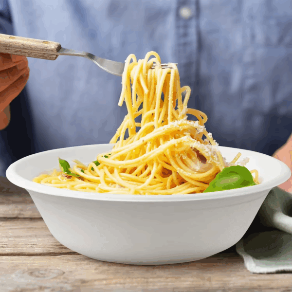 1300ML Disposable 100% Biodegradable Bagasse Sugarcane Soup Salad Bowl with Lid