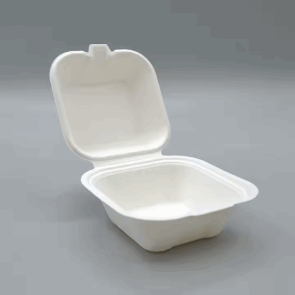480ML Disposable Bagasse Fiber Burger Box Food Container
